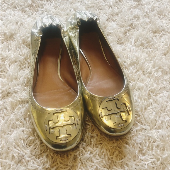 Tory Burch Shoes - Tory Burch | Gold Reva Flats